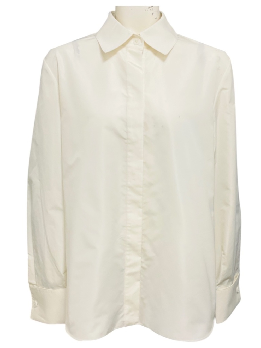 LAFAYETTE 148 NEW YORK IVORY CLOUD BUTTON FRONT BLOUSE